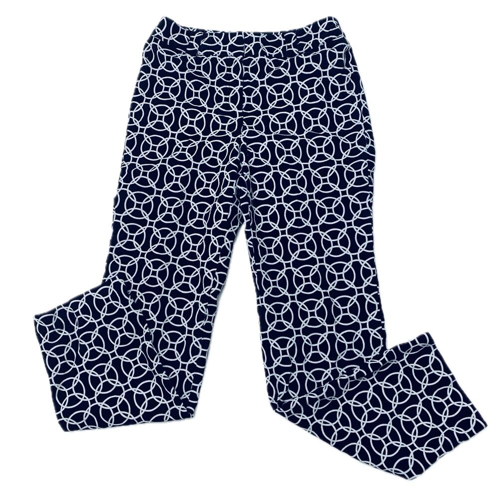 Talbots Black And White Intersecting Circle Stret… - image 5